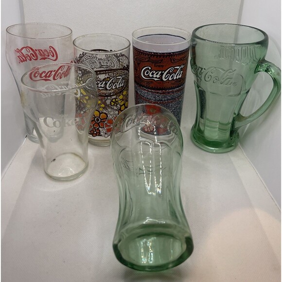 Vintage Coca-Cola - Coke Drink Glasses Cups Lot Of 6 - Nice Variety Lot - Picture 1 of 8